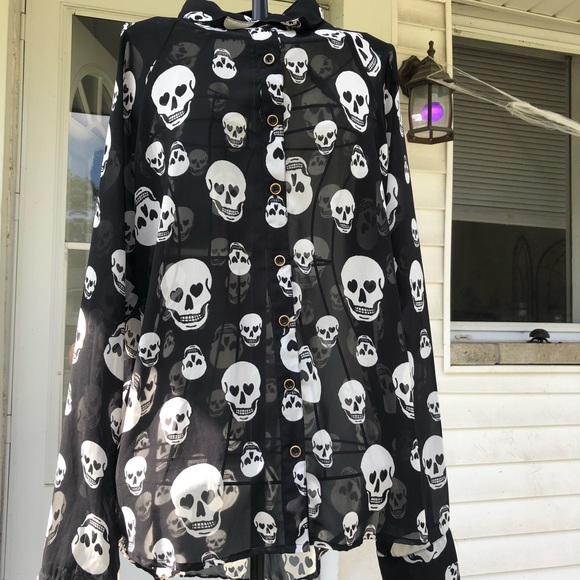 LADIES SHEER LONG SLEEVE 💀 - Picture 2 of 6